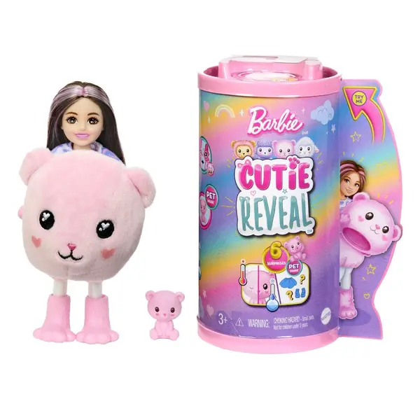Papusa Barbie Chelsea Cutie Reveal Ursulet