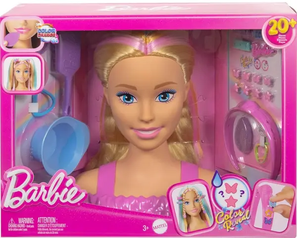 Păpuşă Barbie Color Reveal - Cap de styling, cu schimbare de culoare