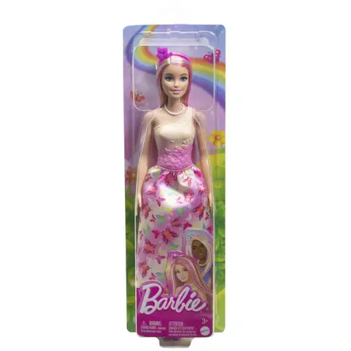 Papusa Barbie cu parul blond si roz, 32cm