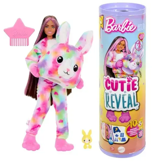 Papusa Barbie, Cutie Reveal, Iepure, 10 surprize