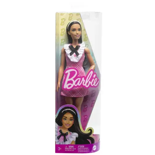 Papusa Barbie Fashionistas - Barbie bruneta cu rochita roz