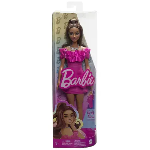 Papusa Barbie Fashionistas Barbie satena, cu rochie roz