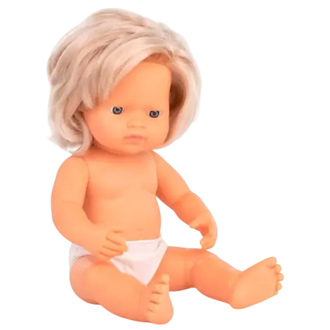 Papusa Bebelus european fetita 38 cm - Miniland