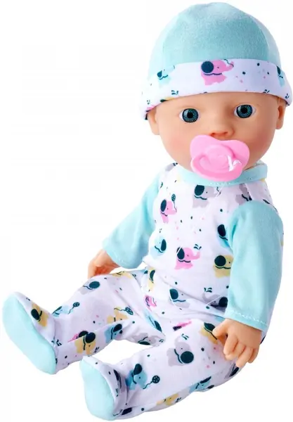 Păpușă care urinează Simba Toys New Born Baby - Cu pijamale cu elefant, 30 cm