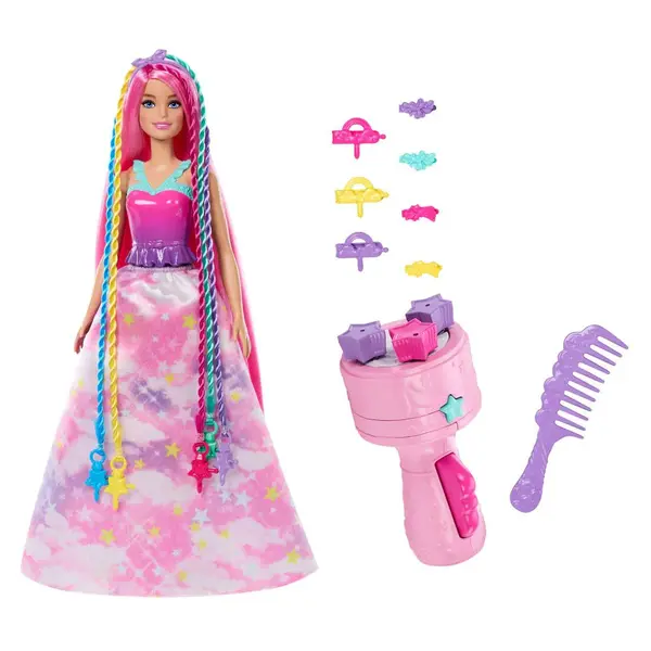 Papusa cu aparat de coafat Barbie Dreamtopia Twist n Style