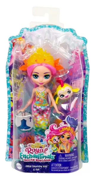 Păpușă cu un animal Enchantimals - Radia Rainbow Fish & Flo