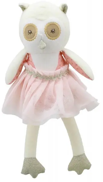Păpușă de cârpă The Puppet Company - Bufnita cu rochie, 30 cm