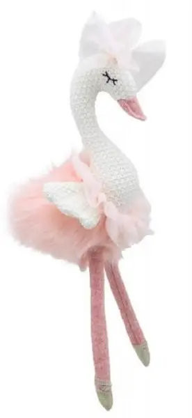 Păpușă de cârpă The Puppet Company - Lebada, roz, 30 cm