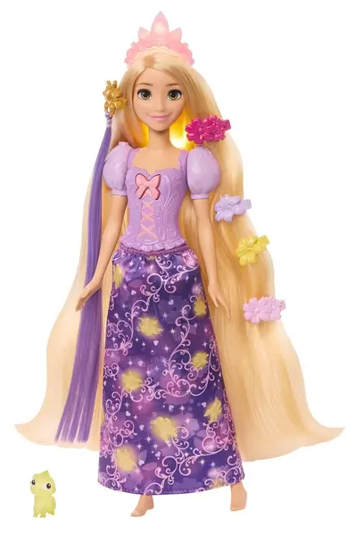 Păpuşă Disney Princess - Rapunzel, păr strălucitor, 27 cm