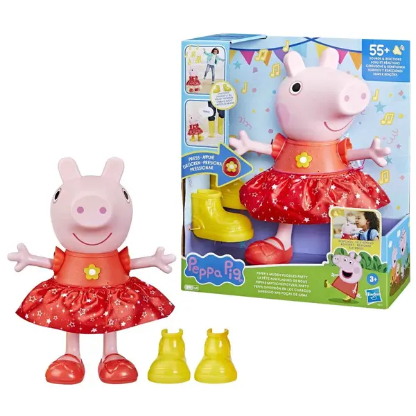 Păpușă interactivă Hasbro Peppa Pig - Muddy Puddles, 30 cm