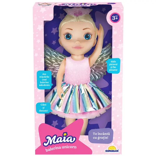 Papusa Maia Balerina cu bagheta unicorn