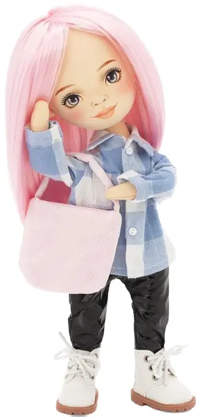 Păpușă moale Orange Toys Sweet Sisters - Billy cu o cămașă în carouri, 32 cm