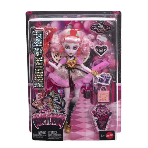 Papusa Monster High Scary Sweet Birthday, Cupid Asteria cu accesorii