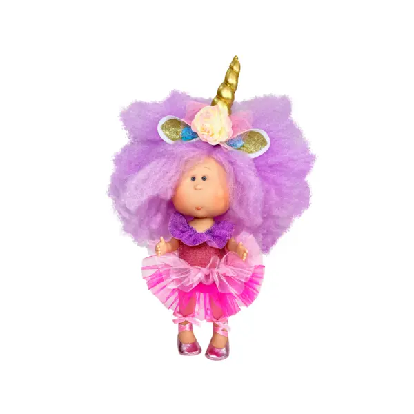 Papusa Nines D Onil, Mia Unicorn, cu miros de vanilie,par mov, 30 cm