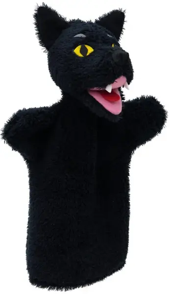 Papusa pentru teatru Moravska ustredna Brno - Lupul cel bun, 28 cm, negru