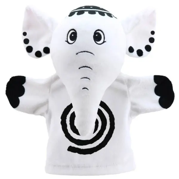 Păpușă pentru teatru The Puppet Company - Prima mea păpușă în alb și negru, un pui de elefant