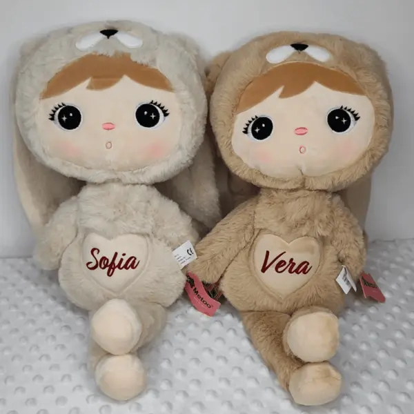 Papusa personalizata Iepuras Pufos Crem