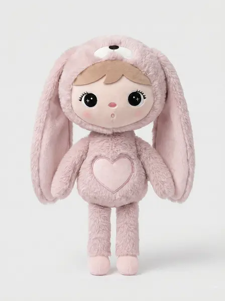 Papusa personalizata Iepuras Pufos Roz