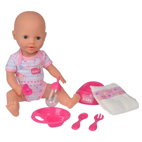 Papusa Simba New Born Baby 38 cm Bebe cu olita si accesorii