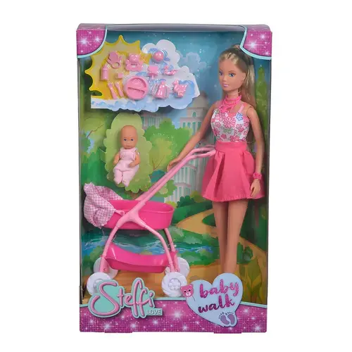 Papusa Steffi Love si carucior bebe