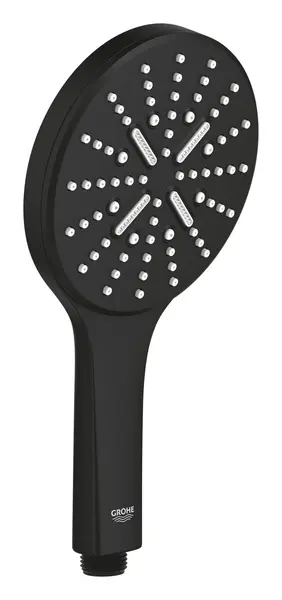Para de dus Grohe Rainshower SmartActive 130 22127KF0, 1/2 inch, 3 pulverizari, 9.5 l/min, anti-calcar, mat, Negru