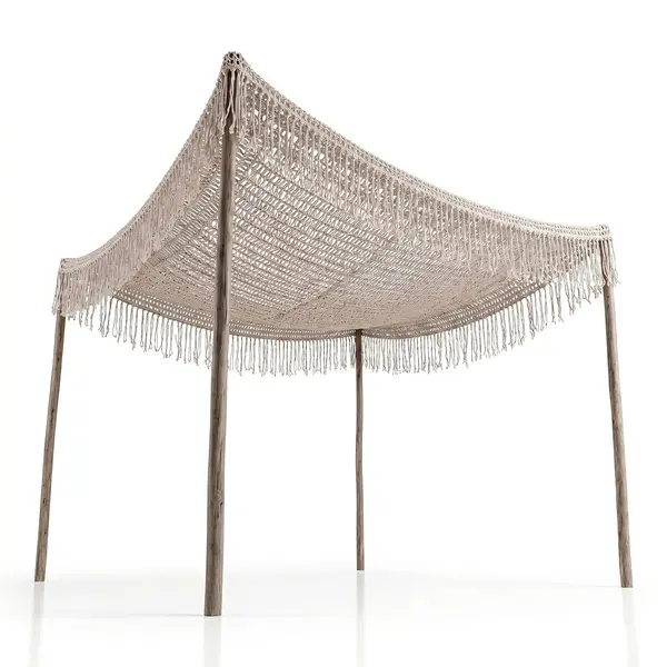Parasolar roof macrame, Shelto, Crem, 400x400x37 cm