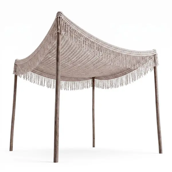 Parasolar roof macrame, Shelto, Roze, 200x200x37 cm