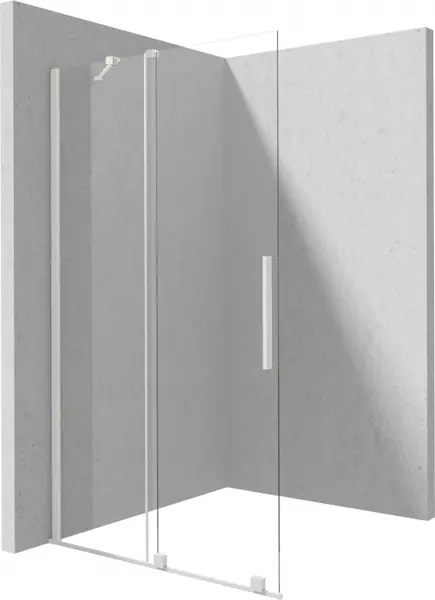 Paravan de dus glisant, 80x195 cm, sticla securizata 6 mm, alb, Deante Prizma