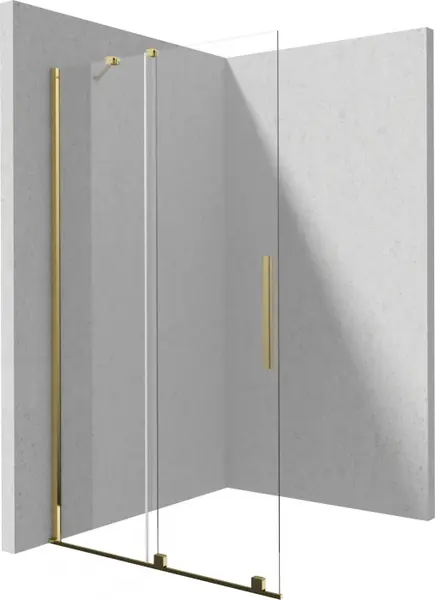 Paravan de dus glisant, 80x195 cm, sticla securizata 6 mm, auriu, Deante Prizma