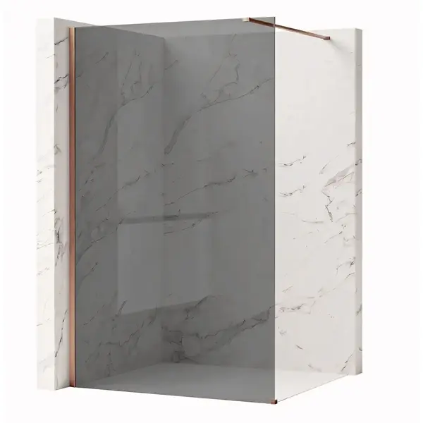 Paravan de dus Rea Flexi Grey / Brush Copper 120