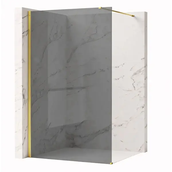 Paravan de dus Rea Flexi Grey / Gold 90
