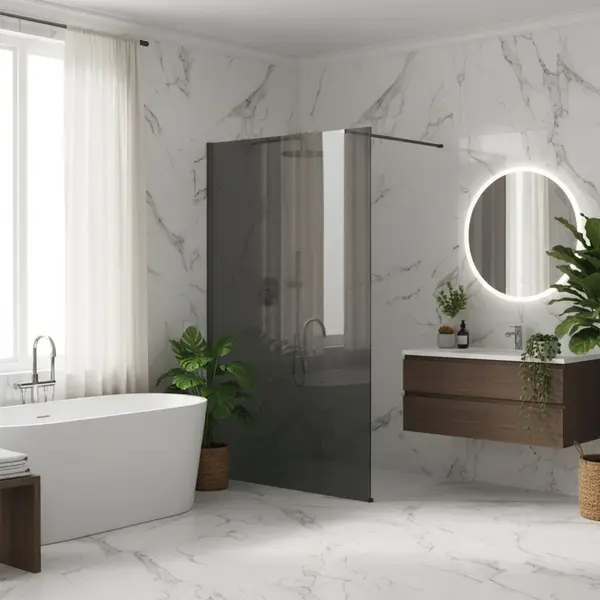 Paravan de dus Rea Flexi Grey / Titan 140