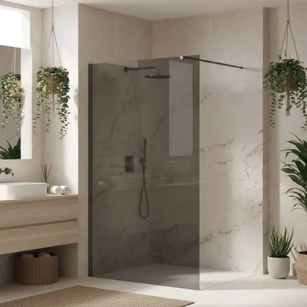 Paravan de dus Rea Flexi Grey / Titan 80