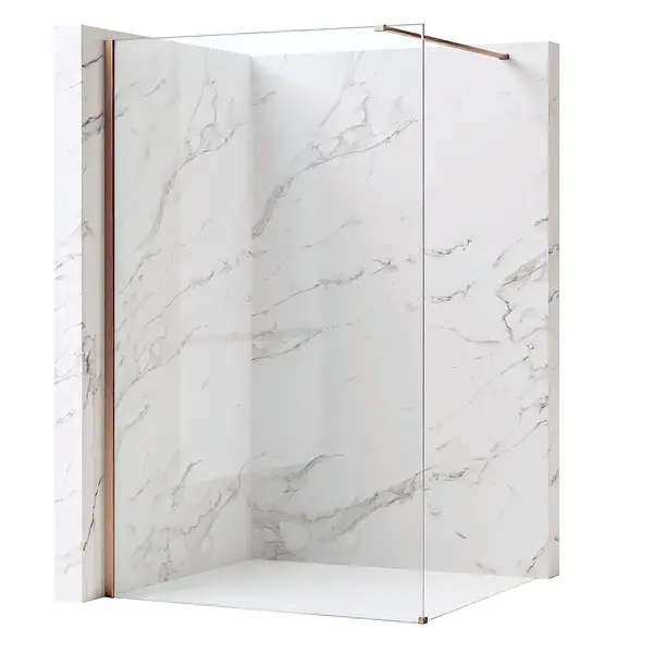 Paravan de dus Rea Flexi Transparent / Brush Copper 130