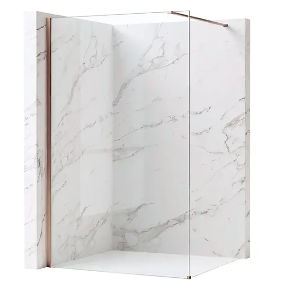 Paravan de dus Rea Flexi Transparent / Brush Copper 80