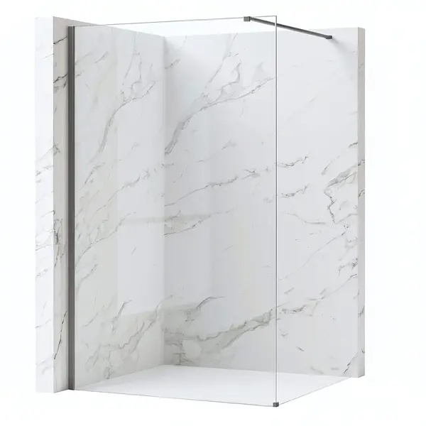 Paravan de dus Rea Flexi Transparent / Titan 80