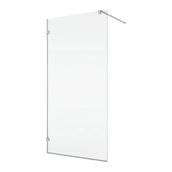 Paravan de dus walk-in 80x200 cm, crom, sticla transparenta, montare dreapta, Ronal PUR