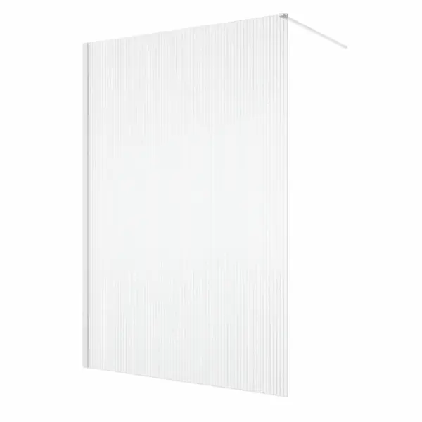Paravan dus cu sticla riflata walk-in 100x200 cm, alb, 8 mm, Ronal Lina