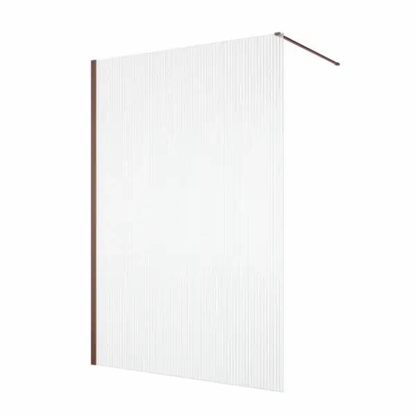 Paravan dus cu sticla riflata walk-in 120x200 cm, bordeaux metal, sticla 8 mm, Ronal Lina