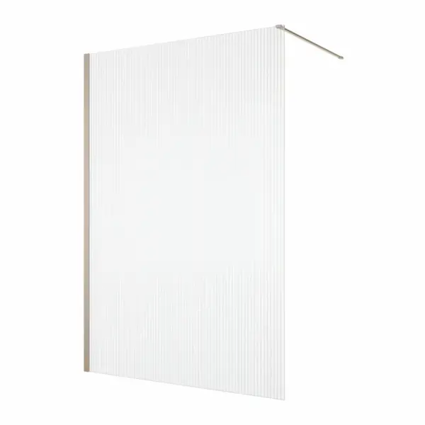 Paravan dus cu sticla riflata walk-in 120x200 cm, champagne metal, 8 mm, Ronal Lina