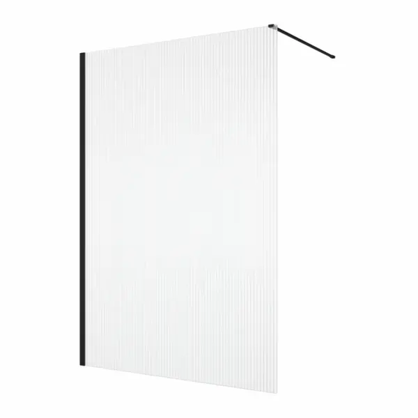 Paravan dus cu sticla riflata walk-in 120x200 cm, negru, 8 mm, Ronal Lina