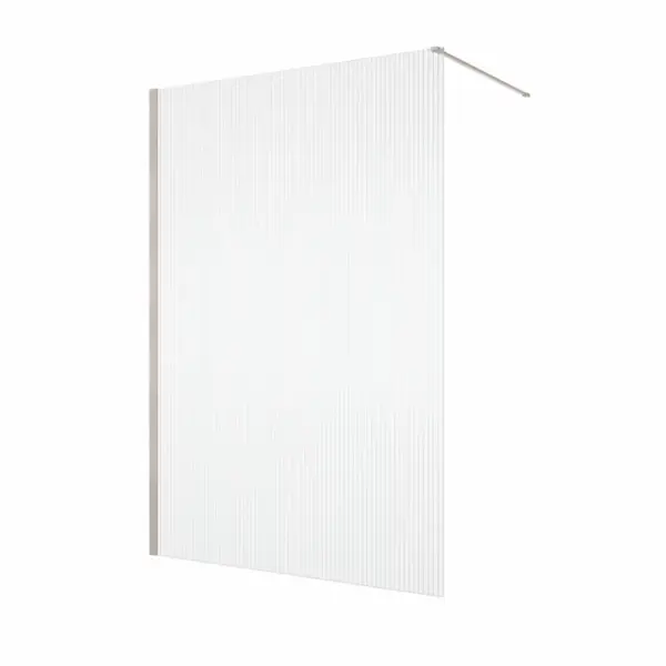 Paravan dus cu sticla riflata walk-in 140x200 cm, bronz periat, sticla 8 mm, Ronal Lina