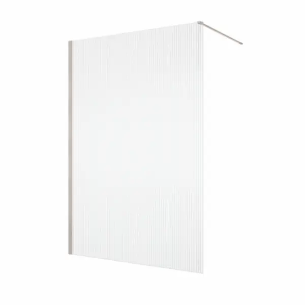 Paravan dus cu sticla riflata walk-in 80x200 cm, bronz periat, sticla 8 mm, Ronal Lina