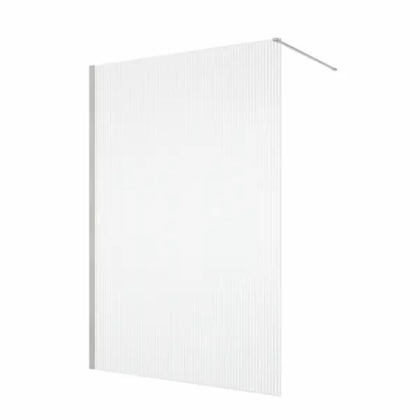 Paravan dus cu sticla riflata walk-in 80x200 cm, crom periat, sticla 8 mm, Ronal Lina