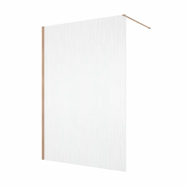 Paravan dus cu sticla riflata walk-in 80x200 cm cupru periat, sticla 8 mm, Ronal Lina