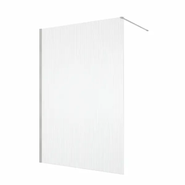 Paravan dus cu sticla riflata walk-in 90x200 cm, crom periat, sticla 8 mm, Ronal Lina