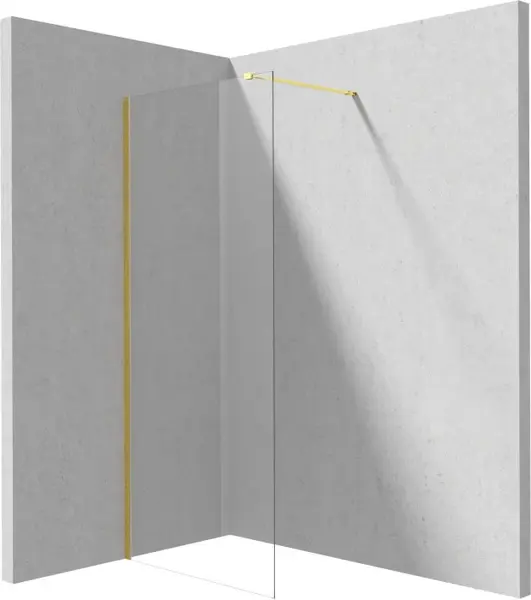 Paravan dus fix Deante Kerria Plus 70x200 cm , sticla securizata 6 mm cu finisaj aur si tehnologie Active-Cover