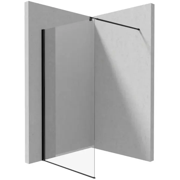 Paravan dus negru walk-in sticla securizata 110x200 cm, Deante Kerria Plus