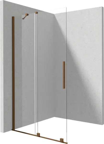 Paravan dus sticla securizata 6 mm cu usa glisanta 120x195 cm, bronz periat, Deante Prizma