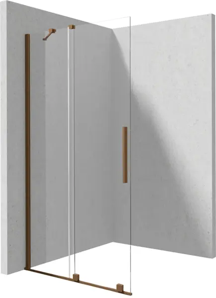 Paravan dus sticla securizata 6 mm cu usa glisanta 90x195 cm, bronz periat, Deante Prizma